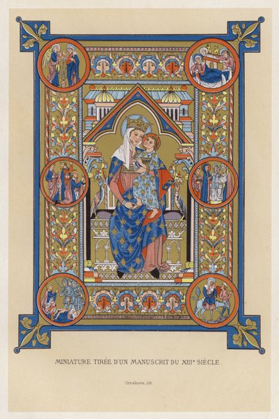 13. Yüzyıl El Yazmasından Minyatür (chromolitho) by French School