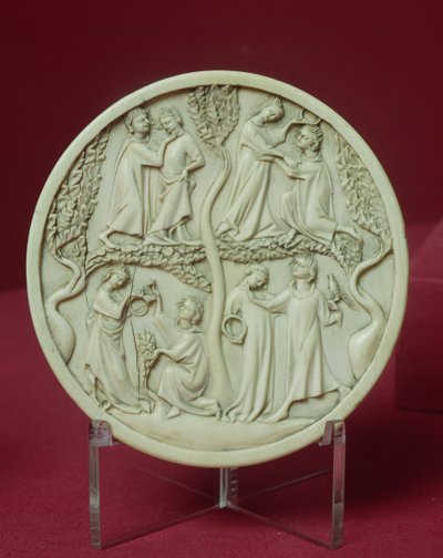 Saray sahnelerini gösteren aynalı kasa, c.1320-30 (ayrıca bkz. 206960) by French School