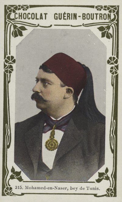 Mohamed-en-Naser, bey de Tunus (renkli fotoğraf) by French School