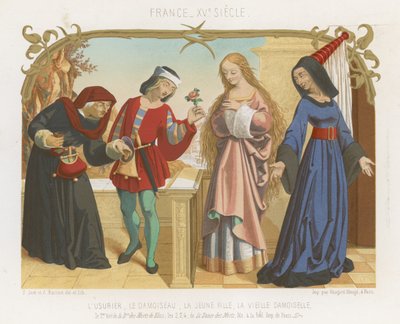 Tefeci, bey, genç bir kadın ve yaşlı bir kadın by French School