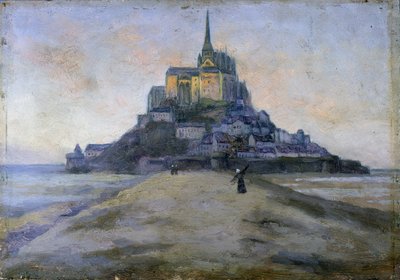 Mont Saint-Michel ve geçit - anonim tablo by French School