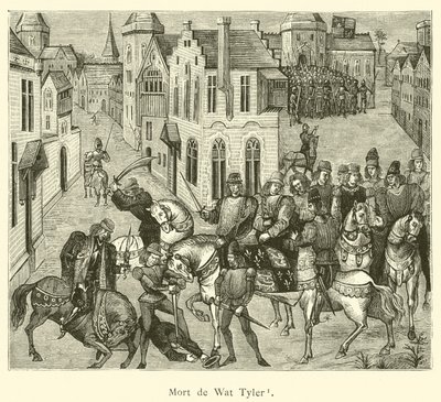 Mort de Wat Tyler (gravür) by French School