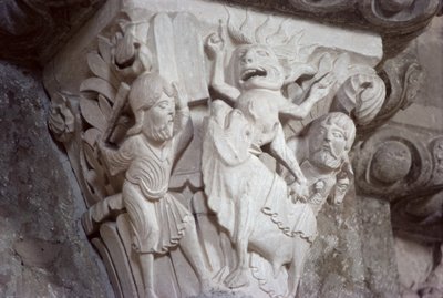 Musa ve Altın Buzağı, büyük kabartma, yaklaşık 1130 by French School