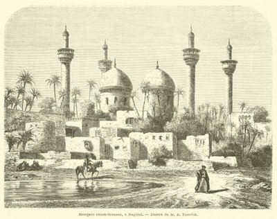 Mosquee Imam-Moussa, bir Bağdat (gravür) by French School