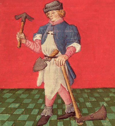 Ms.3066 fol.42 v The Blacksmith, Le Livre des Echecs Moralises, Jacques de Cessoles by French School
