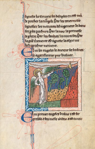 Ms65 f27v, St John Apocalypse on the Apocalypse on the Apocalypse on 13. yüzyılın sonları (parşömen üzerine kalem & mürekkep ve tempera) by French School