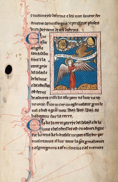 Ms65 f29v, St John Apocalypse on the Apocalypse on the Apocalypse on 13. yüzyılın sonları (parşömen üzerinde kalem & mürekkep ve tempera) by French School