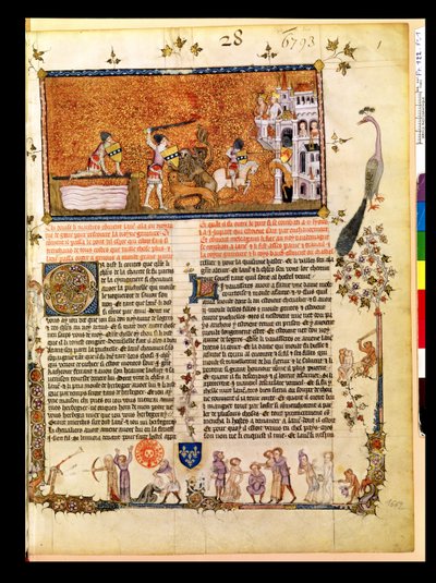Bayan Fr 122 f.1 Sir Lancelot, Sword Bridge