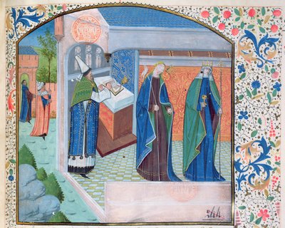 Ms 0338 f.1 Kilise ve Sinagog, c.1465-70 by French School