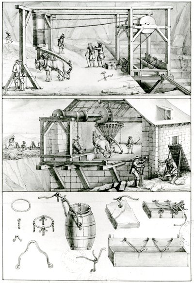 Ms 1064 fol.8 A Slate Quarry, Descriptions des Arts et Metiers