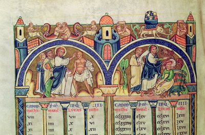 Ms 10 f.128v Evanjelistlerin Canon