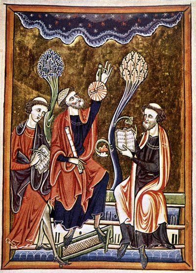 Ms 1186 f.1, Astronom, Clerk ve Computist, St. Louis ve Blanche de Castile