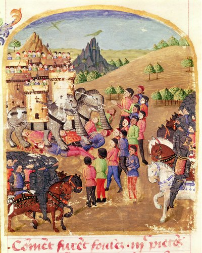 Ms 1335 fol.217 The Elephants of War, Vie d