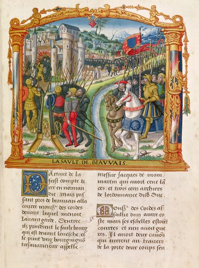 Ms 18 f.92r Beauvais Kuşatması, Charles le Temeraire, Burgonya Dükü, 27 Haziran 1472, Philippe of Commines