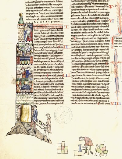 Ms 21 f.167v Kule Yapımı by French School
