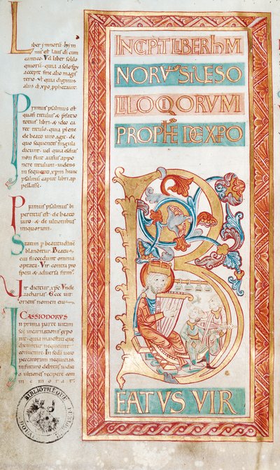 Ms 232 f.3v Bir mezmurlar kitabından Kral Davud
