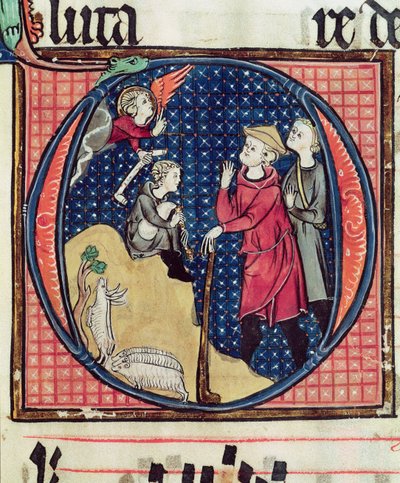 Ms 240 fol.16 Çobanlara Müjde, bir antifonalden, 1257 by French School