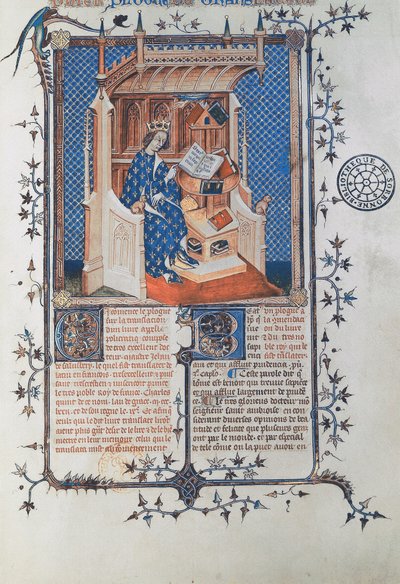 Bayan 24287 fol. 2r Charles V, Wise, Fransa Kralı, John of Salisbury