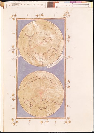 Ms 291 Tome 2 fol.297r Hizkiya mucizesinin güneş saati, Nicolas de Lyre (1270-1349) tarafından yazılan 
