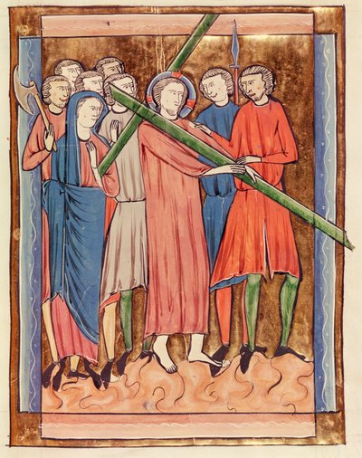 Ms 3016 fol.16 Haç Taşıyan İsa, Psautier a lUsage de Paris