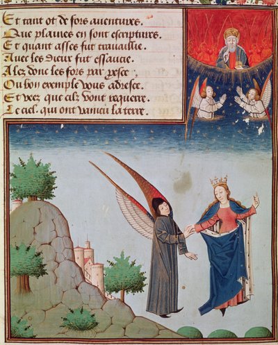 Bayan 3045 fol.94r Lady Felsefe ona verdiği kanatlarla Boethius