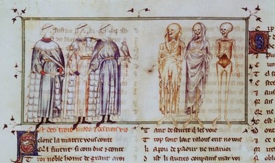 Ms 3142 fol.311r Üç Yaşayan Adam ve Üç Ölü Adamın Öyküsü, Recueil de Poesies Francaises