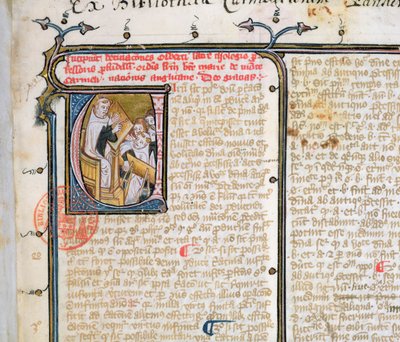 Ms 3519 fo.1 Karmelit profesörü öğrencilerine ders veriyor by French School