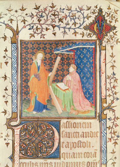 Ms 35 fol.17v Jean de France (1340-1416) Duc de Berry St. Andrew