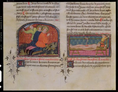 Ms 3682 Legenda Sanctorum Aurea'dan Aziz Processus ve St. Martinian'ın Kafasının Kesilmesi ve Aziz Erasmus'un Şehitliği, Jacques de Voragine by French School