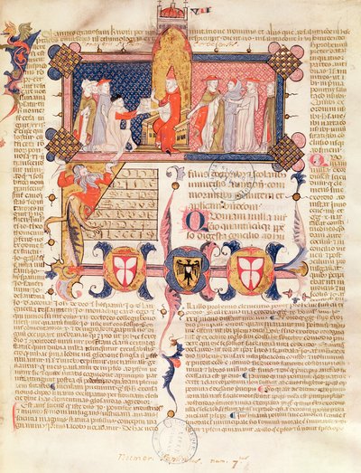 Ms 371 f.1 Jean Andre, çalışmalarını Papa Clement V