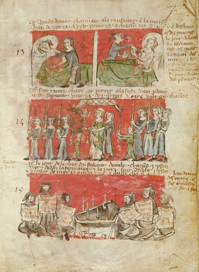 Ms 406 fol.6 Hubant Koleji veya Ave Maria Öğrencilerinin yaşamlarından sahneler, Hubant Koleji Tüzüğü