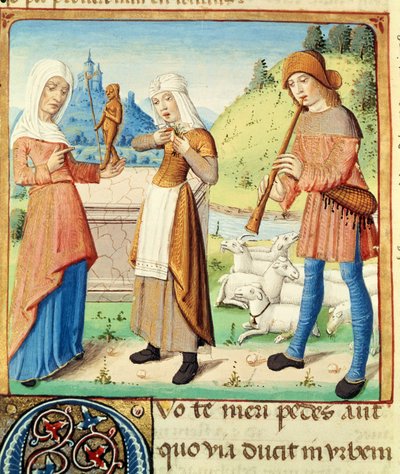 Ms 493 fol.15v Çoban Menalcas ve karşılıksız aşkı, Virgil