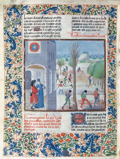 Ms 5064 f.299v Yılın her ayı için meslekler, Pietro de Crescenzi