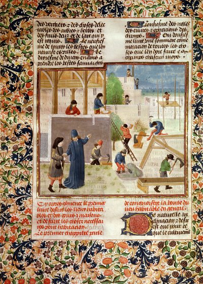 Ms 5064 fol.2v Pietro de Crescenzi (1230-132021) tarafından Livre des Prouffitz Champestres