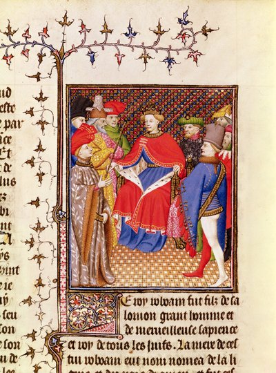Bayan 5193 Fol.52r Rosane, Giovanni Boccaccio (1313-75) c.1410 tarafından yazılan De Casibus viroum illustrarium