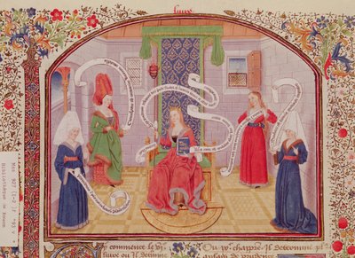 Ms 927 Fol.93v Etik, Politika ve Ekonomiden Entelektüel Erdemler Teorisi, Aristoteles (MÖ 384-322) by French School