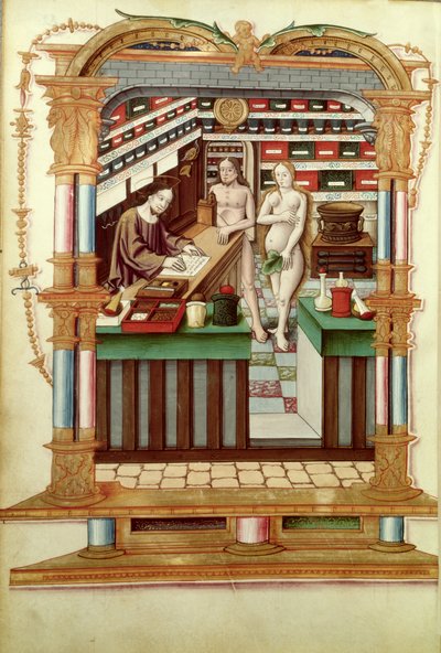 Bayan Fr 1537 Eczacı İsa, Adem ve Havva ile, Royal Chants on the Crowned Conception of Puy de Rouen by French School