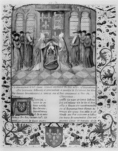 Bayan Fr 83 fol.205 Henry VI taç giyme töreni (1421-71) by French School