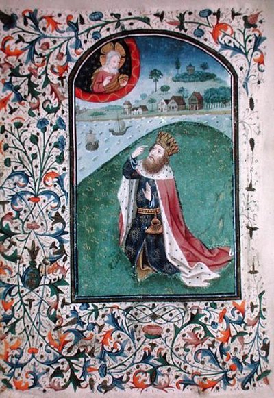 Bayan Gen 288 f.131v Vision, c.1460 (parşömen) by French School