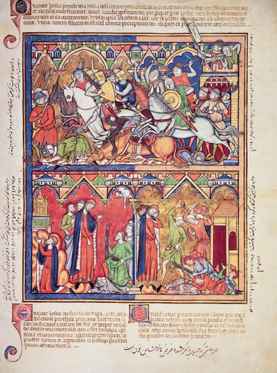 Ms M 638 fol.10r Joshua, Morgan Picture Bible, c.1244-54 by French School