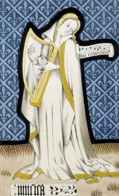 Müzik (Orta Çağ'dan vitray pencere) - Ferdinand de Lasteyrie, Paris'in “Cam resminin tarihi”nde by French School