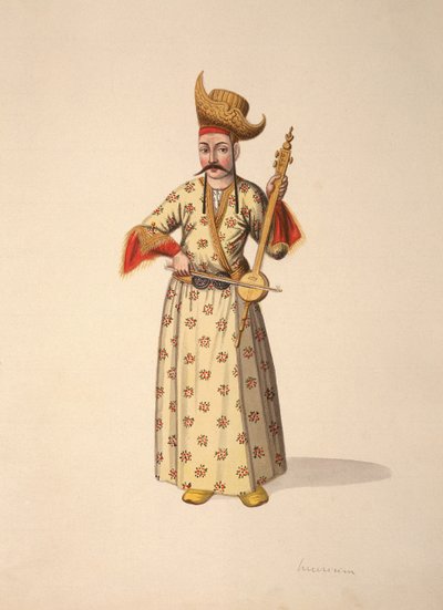 Müzisyen, Osmanlı dönemi, 18. yüzyılın üçüncü çeyreği (kağıt üzerinde wc) by French School