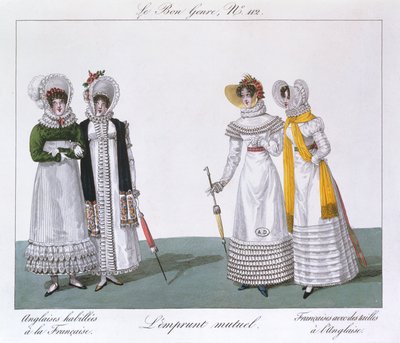 Karşılıklı Ödünç Alma, Le Bon Genre serisinden levha, c.1810 by French School