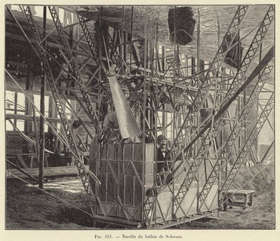Schwarz balon sepeti (gravür) by French School