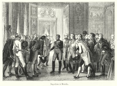 Napolyon ve Dresde (gravür) by French School