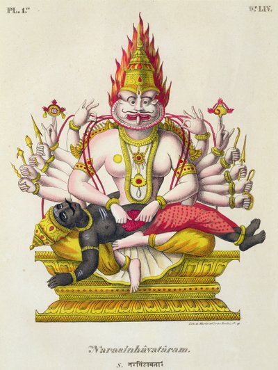 Narasimha, de Marlet tarafından oyulmuş by French School