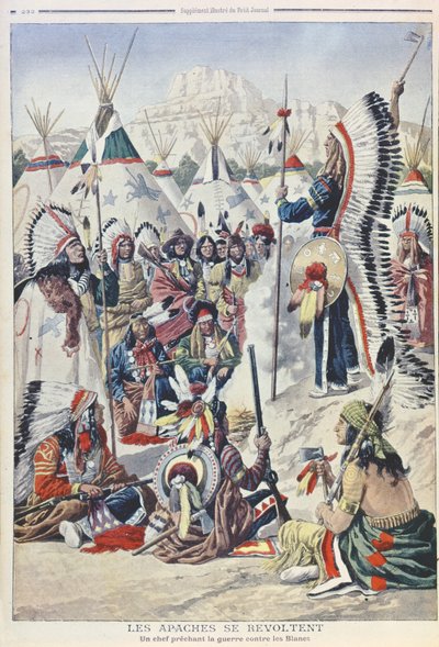 Kızılderili Şefi Beyaz İnsanlara Karşı İsyanı teşvik ediyor, Le Petit Journal