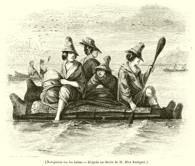 Balsalar üzerinde yelken (gravür) by French School