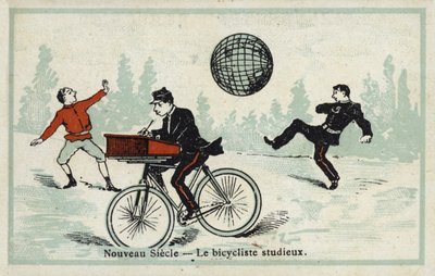Yeni yüzyıl - çalışkan bisikletçi by French School