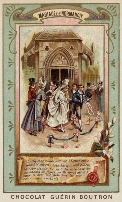 Normandiya düğünü (chromolitho) by French School